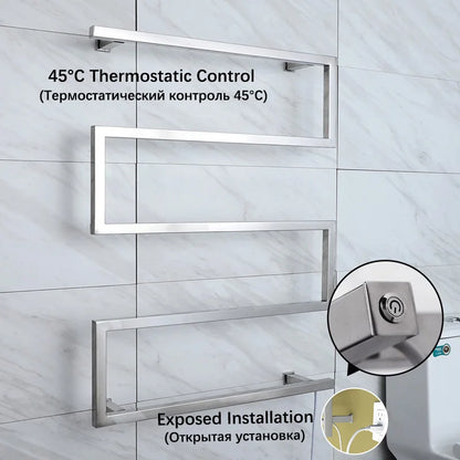 Electric Towel Rack.Bathroom Electric Heated Towel Rail.Smart Towel Warmer.Creative Bath Towel Radiator.Hidden Wire