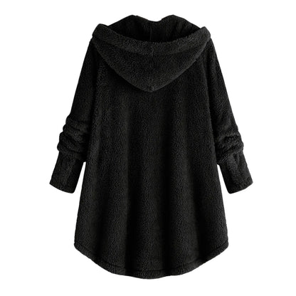 Autumn Winter Coat Women Warm Teddy Bear Coat Wool Jacket Female Plush Coat Hooded Jacket New Women's Coats Solid Color Jacket