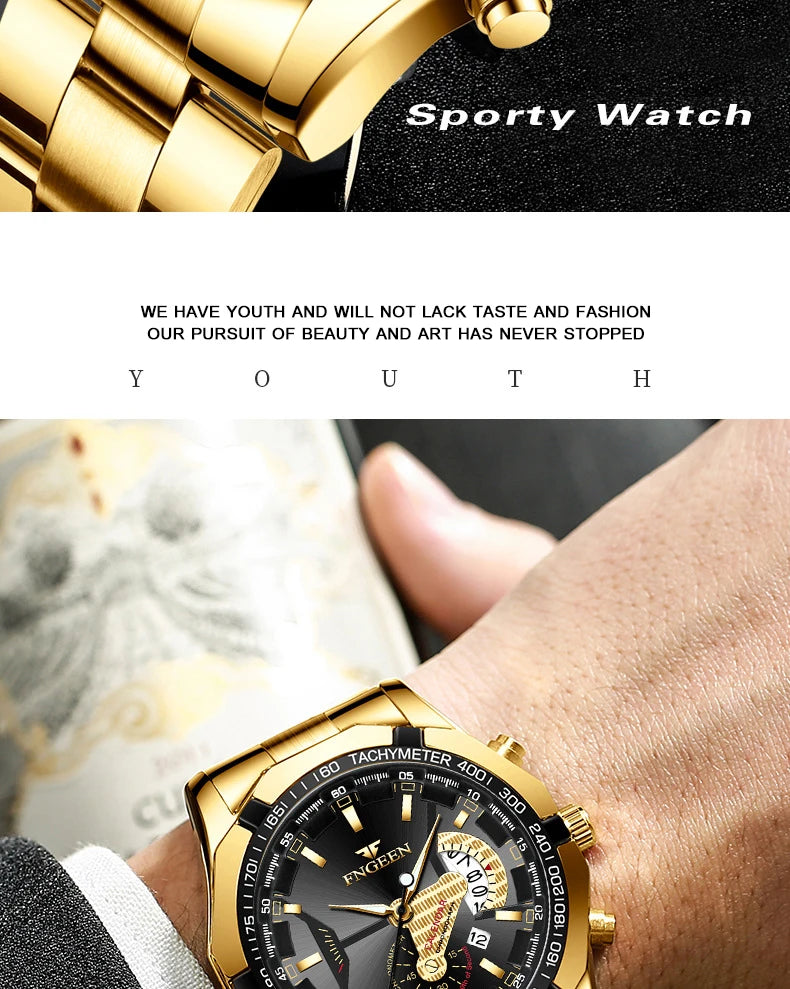 Brand Luxury Watch Fashion Casual Military Quartz Sports Wristwatch Full Steel Waterproof Men's Clock Relogio Masculino