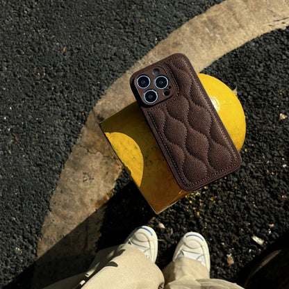 Retro Brown Water Ripple The Puffer Shockproof Protective Phone Cover Case for iPhone 17 16 15 14 13 12 11 Pro Max 17Air