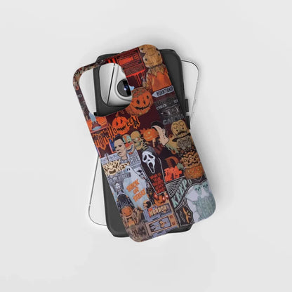 Vintage dark Halloween elementsPhone Case suitable for iPhone 17 16ProMax 15 14 14 12mini 7Plus XR 2in1 tough glossy case