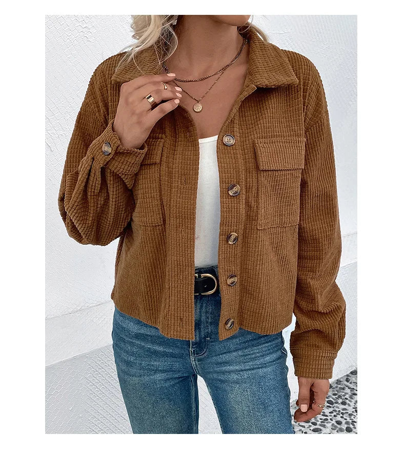 Coats Women Coat Turn Down Collar Full Sleeve Work Y2k Streetwear Elegant Splice Casual Loose Open Stith Autumn Winter 2025