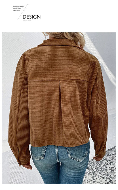 Coats Women Coat Turn Down Collar Full Sleeve Work Y2k Streetwear Elegant Splice Casual Loose Open Stith Autumn Winter 2025