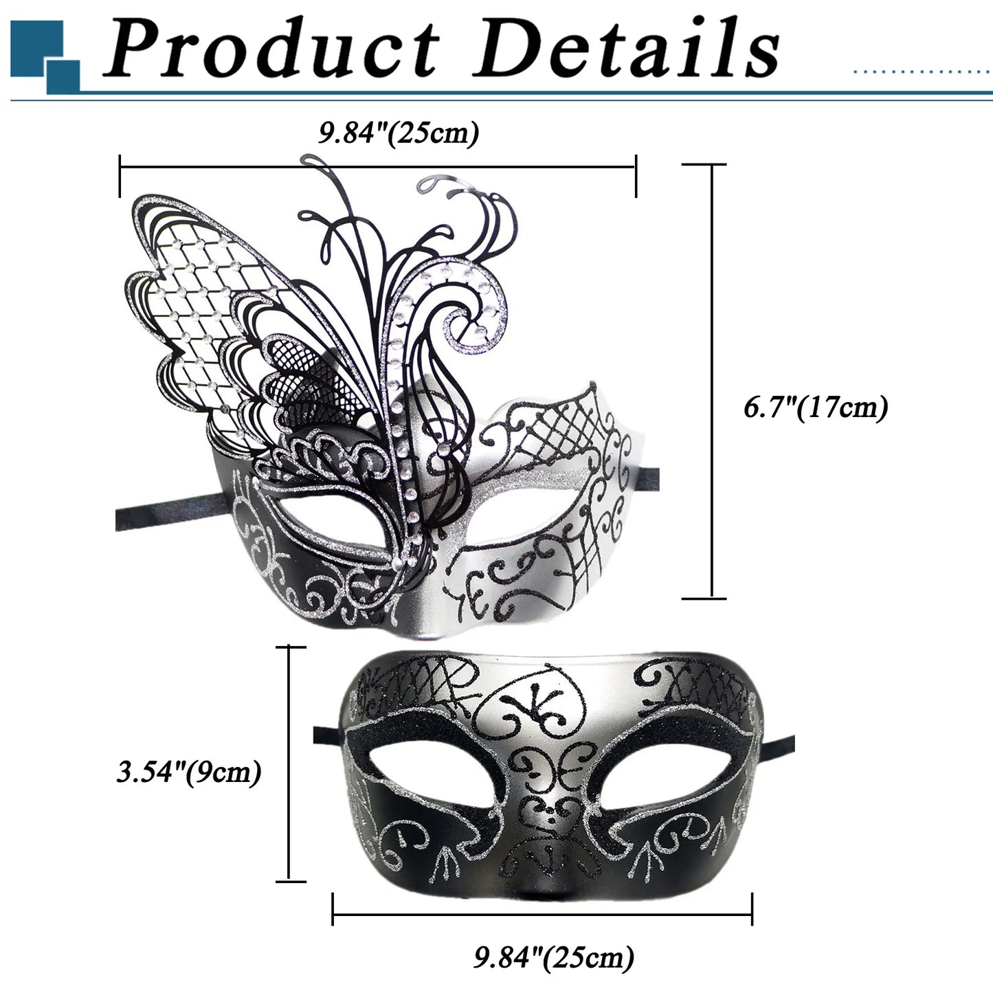 Masquerade Ball Mask Venetian Metal Mask Mystery Fashion Carnival Mask Halloween Party Costume Ball Mask