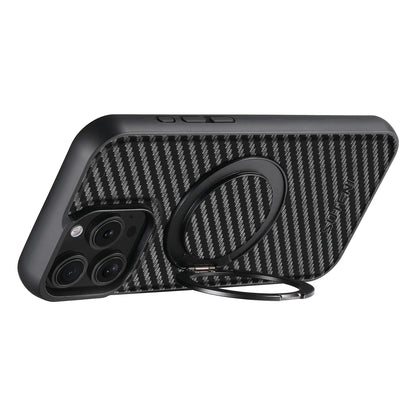 Compatible MagSafe Wireless Charging Strong Magnetic 360° Rotating Ring Stand PU Leather Phone Case For iPhone 17 16 15 14 13 12