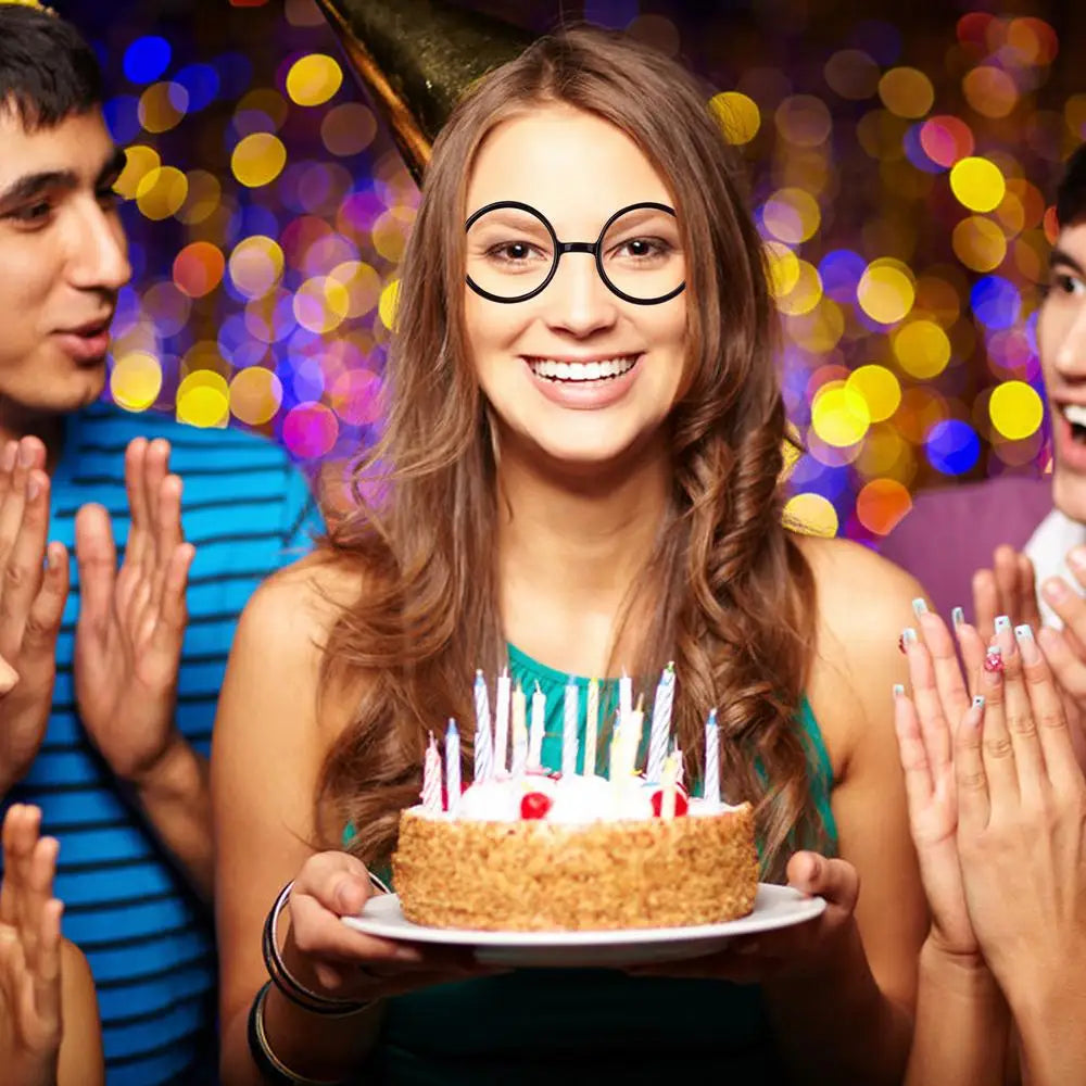 10pcs Harry Wizard Glasses Round Frame Glasses No Lens Halloween Costumes Harry-potters Cosplay Props Party Decorations Supplies