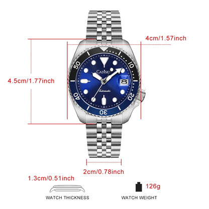 New CADISEN BGW9 Strong Glow Business Watch Diving Men's Automatic Watches Men Mechanical Wristwatch 200m Waterproof  Japan NH35