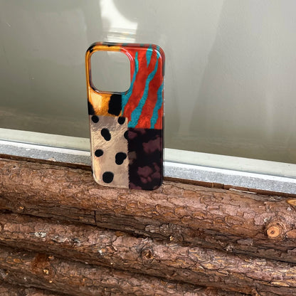 Retro four-color leopard pattern stitching phone case for IPhone 17 17pro 16 16pro 16promax 15 15promax 14 14pro 13 13pro 12