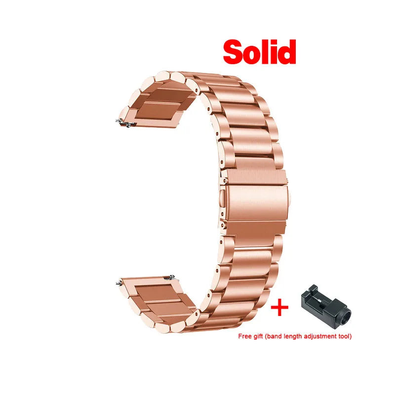 WatchBand For Amazfit Active/GTS 2/3/4 Mini Strap GTR 2/3/4 42 47mm stainless steel Bracelet For Amazfit Bip 3 5 Band