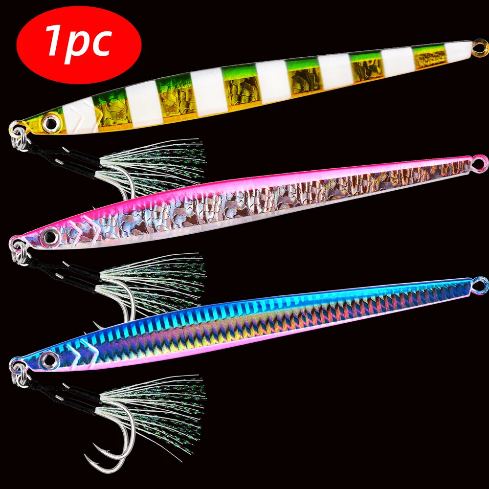 Metal Jig 60g 80g 100g 120g Long Casting Fast Sinking Fall Jigs Saltwater Deepsea Fishing Lure