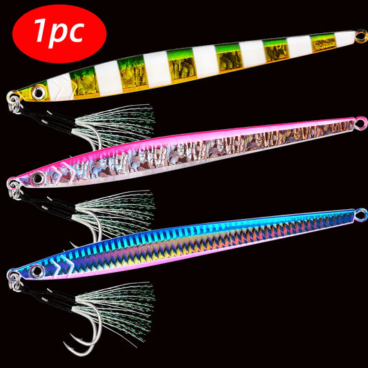 Metal Jig 60g 80g 100g 120g Long Casting Fast Sinking Fall Jigs Saltwater Deepsea Fishing Lure