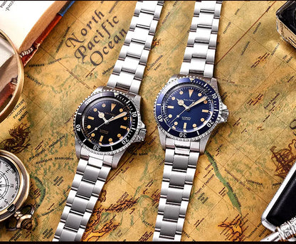 Baltany Men Automatic Watch 39mm Mechaical Wristwatch Sapphire Diver 20ATM Waterproof C3 Luminous NH38 Ceramic Bezel