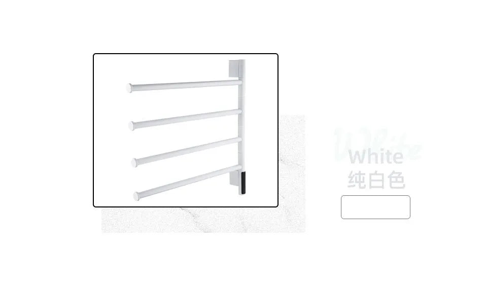 Electric Heating Towel Rails 180° Rotation Left & Right SUS304 Bathroom  Wall Mounted Towel Warmer Holder  220V