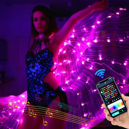 Belly Dance RGB IC LED Wings With Smart Remote Control DIY Colorful Fluorescent Butterfly Costumes Halloween Dress Up For Adults