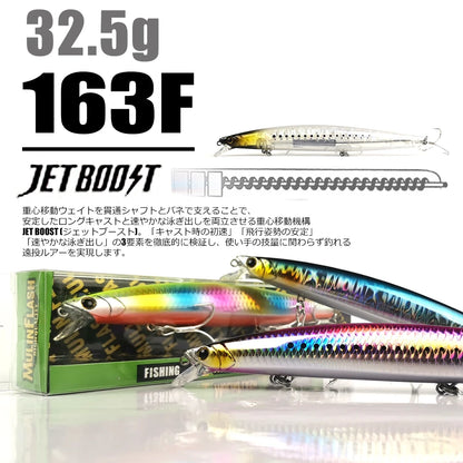 32.5g 163F Sea Floating Minnow Fishing Lure 163mm Tungsten  Weight Saltwater Hard Baits For Pike Sea Artificial Bait Tackle