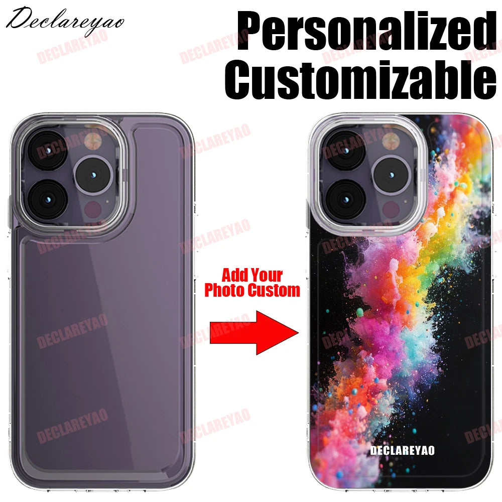Personalized Customizable DIY Photos Coque For iPhone 17 16 Pro Max 16e 15 Plus 14 13 Mini 12 11 X XS XR 8 SE 2022 Cases Covers