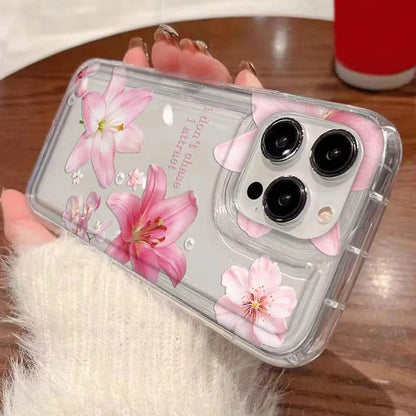 Soft Phone Case For iPhone 17 16 15 14 13 12 11 Pro Max Air 16E XS X XR 7 8 Plus SE2 Mini Vibrant Flower Lily Print Clear Cover