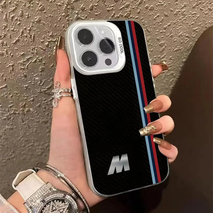 Striped letter M pattern phone case for iPhone 17 16 15 14 13 12 11 Pro Max/Pro/Plus Drop and shock resistant back cover
