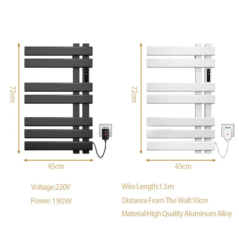 Bathroom Towel Radiator Electric Towel Rail Smart Touch Thermostatic Electric Heating Towel Rack 220V Energy Saving Towel Warmer