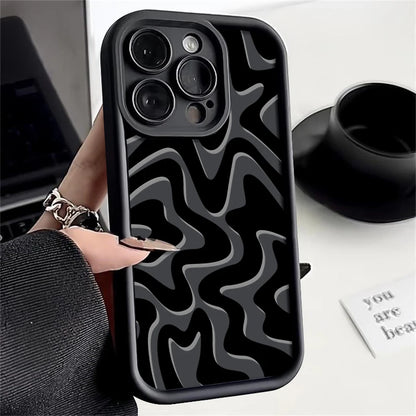 Striped Pattern Silicone Phone Case For iPhone 17 Air 17 16 15 14 Pro Max 15 Plus 13 12 Pro 11 16e Candy Coloor Shockproof Cover
