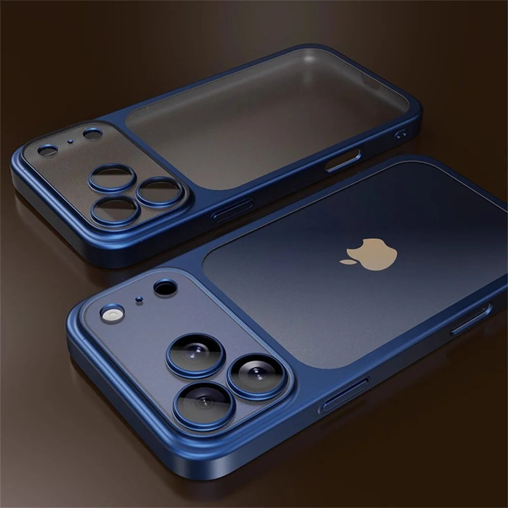 Luxury Original Matte Clear Frosted Phone Case For iPhone 17 16 15 14 13 12 11 Pro Max Air Lens Protection Shockproof Back Cover