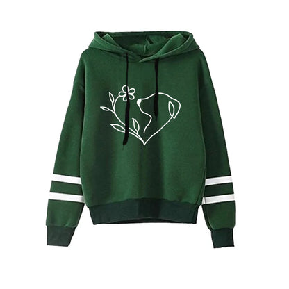 2025 Hot Sale Women's Tracksuit Hooded Sweatshirts Black Sweatpants Urban Casual Fashion Sportswear Cute Pattern Print Hoodies