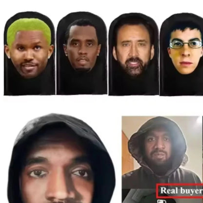 3D Printed Seamless Ronaldo Kanye Mask Hat Cosplay Facial Mask Party Cosplay Props Mascaras Halloween Mask