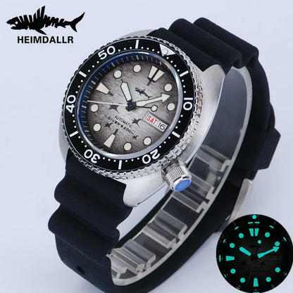 HEIMDALLR Diver Men's Watch Turtle King Sapphire Crystal 316L Steel NH36 200M Water Resistant Luminous Automatic Mechanica Watch