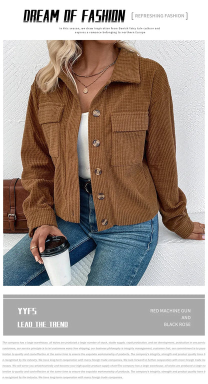 Coats Women Coat Turn Down Collar Full Sleeve Work Y2k Streetwear Elegant Splice Casual Loose Open Stith Autumn Winter 2025