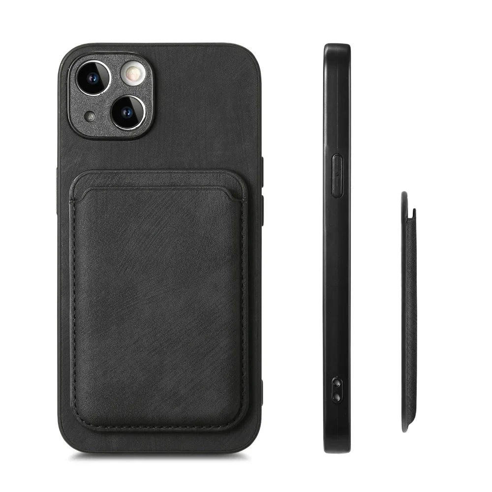 Vintage Leather Case with Detachable Magnetic Wallet Card Holder For iPhone 17 Air 16e 16 Pro Max 15 14 Plus 13 12 11