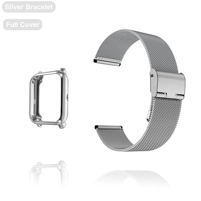 Strap For Amazfit Bip 3 5 S U Lite GTS 2 3 4 Mini Band With Protector Case Metal Bracelet Screen For Watchband Accessories