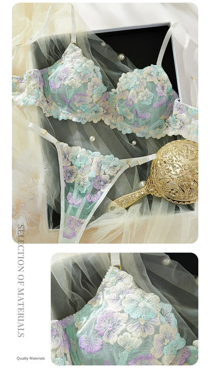 Lingerie Sexy Delicate Underwear Lace Embroidery Bilizna Set Fairy Intim Goods Onlyfans Kit Beautiful Brief Sets