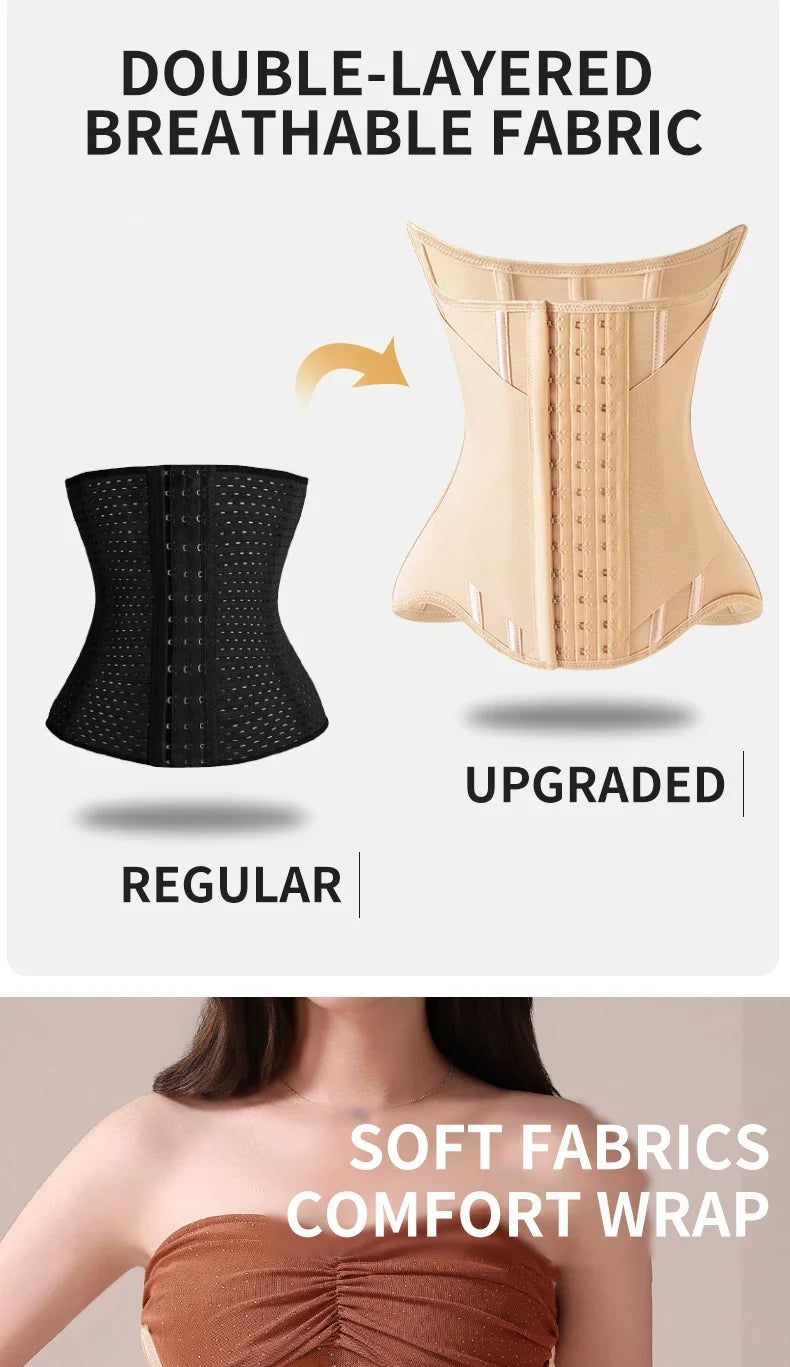 U-shaped Waist Trainer Corset Women Buttoned Shapers Breast Lifted Waist Trainer Steel Bone Slimming Women's Shapewear