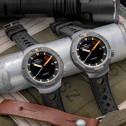 New Thorn Watch T018 PT5000 Movement Sapphire Waterproof Luminous Fluororubber Strap Men's Watches Salutes Classic