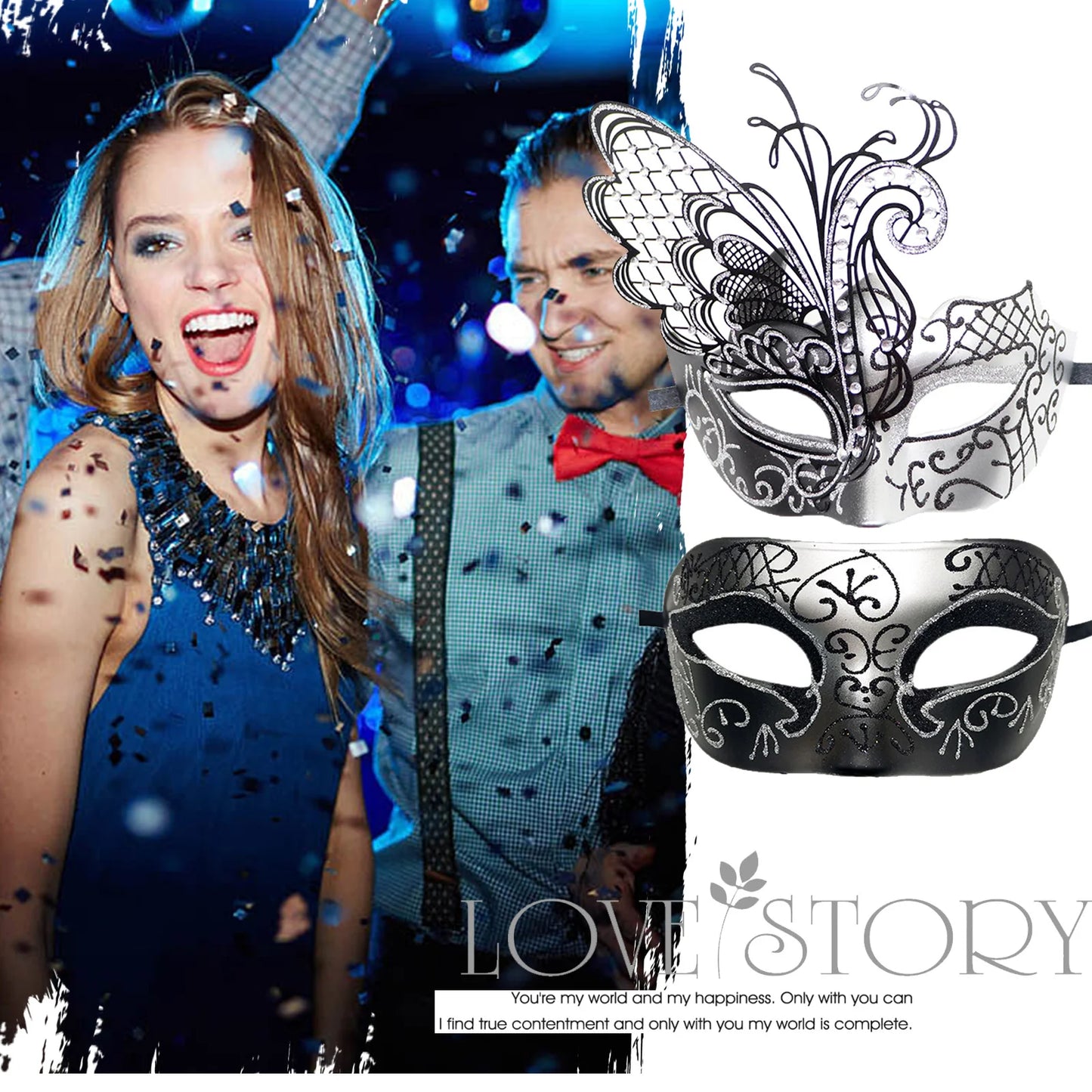 Masquerade Ball Mask Venetian Metal Mask Mystery Fashion Carnival Mask Halloween Party Costume Ball Mask