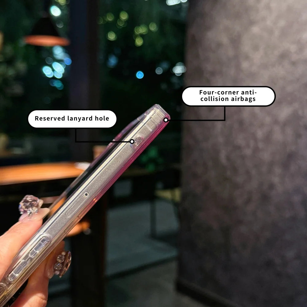 Gradient color design is fashionable and Glacier patterned 17Pro 17Air For iphone 17 pro max case ，reen Blue