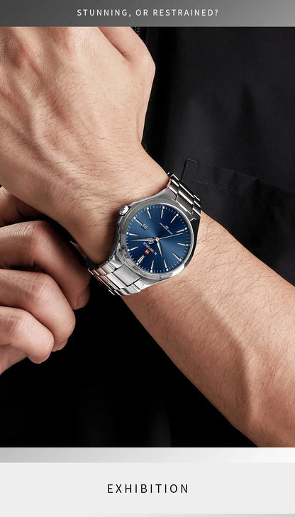 NAVIFORCE Original Design Fashion Men's Watches Stainless Steel Simple Calendar Male Waterproof Wristwatches Relogio Masculino