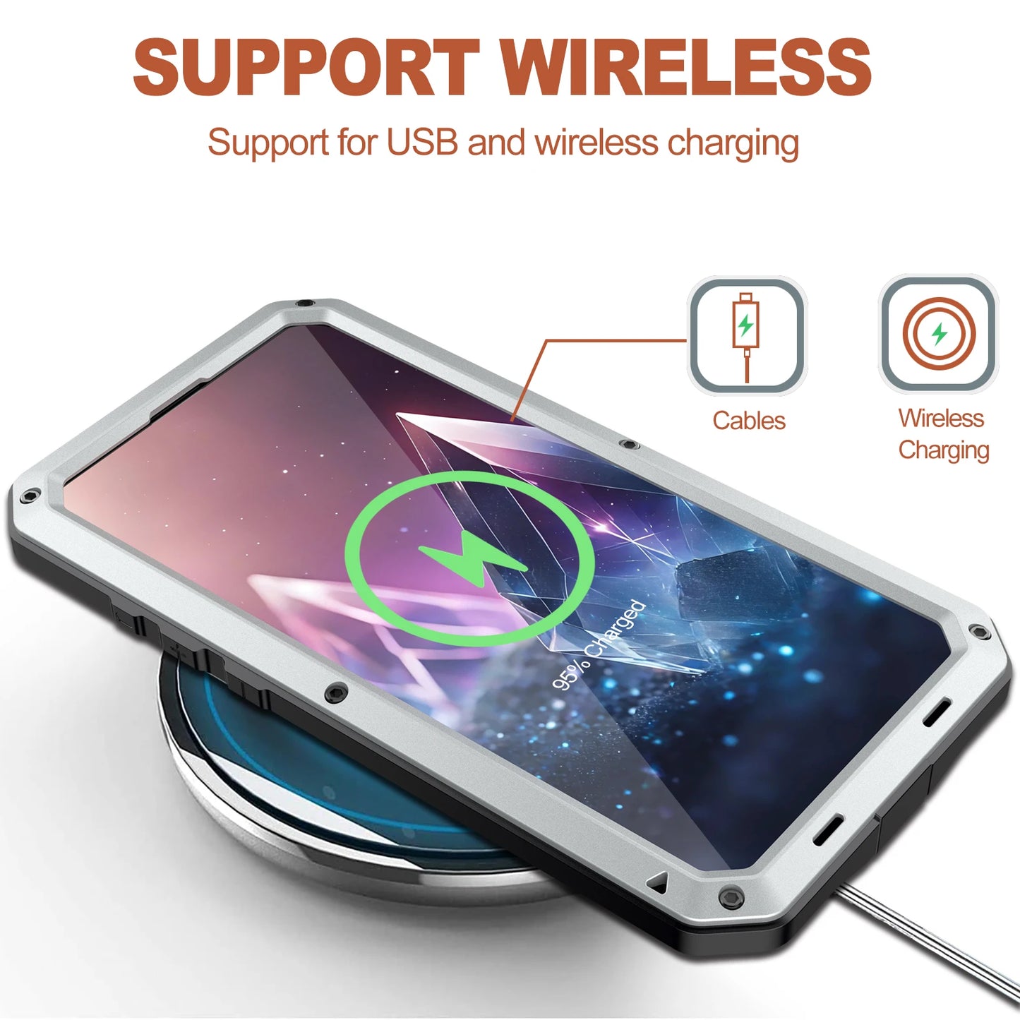 Shockproof Metal Glass Case for iPhone 17 16 15 14 Plus 13 12 11 Pro Max XR Xs Max SE 8 7 Heavy Duty Anti-slip Anti-Abrasion