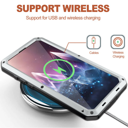 Shockproof Metal Glass Case for iPhone 17 16 15 14 Plus 13 12 11 Pro Max XR Xs Max SE 8 7 Heavy Duty Anti-slip Anti-Abrasion