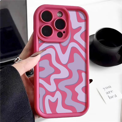Striped Pattern Silicone Phone Case For iPhone 17 Air 17 16 15 14 Pro Max 15 Plus 13 12 Pro 11 16e Candy Coloor Shockproof Cover
