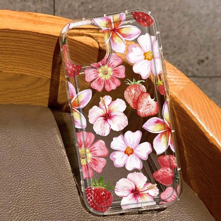 Soft Phone Case For iPhone 17 16 15 14 13 12 11 Pro Max Air 16E XS X XR 7 8 Plus SE2 Mini Vibrant Flower Lily Print Clear Cover
