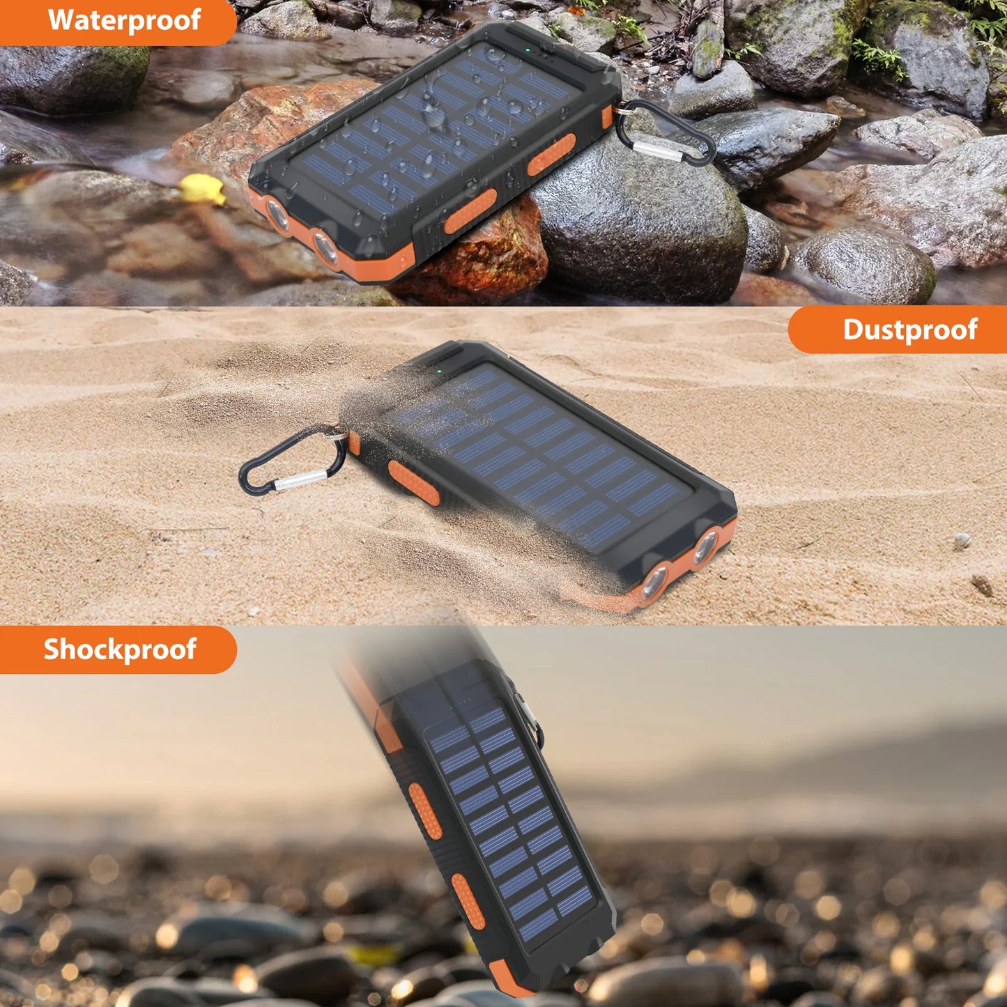 30000mAh Solar Power Bank Portable Charging Poverbank Dual 5V USB Ports 2 LED Light Flashlight for Iphone Outdoor Camping Hik