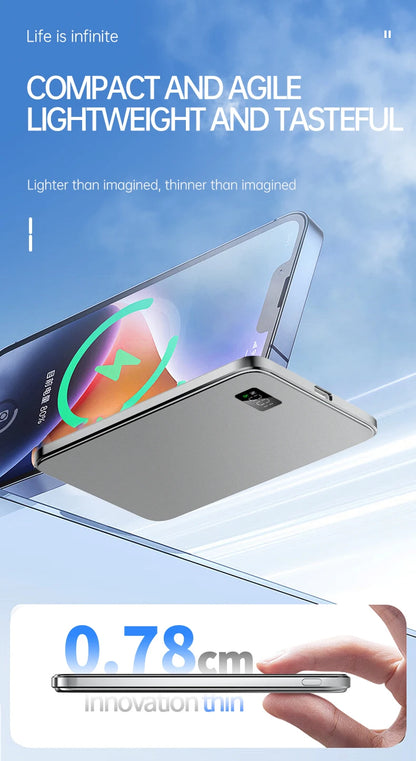 10000mAh Thin Magnetic Wireless Power Bank PD20W Fast Charging Portable External Battery for Magsafe For iPhone Samsung