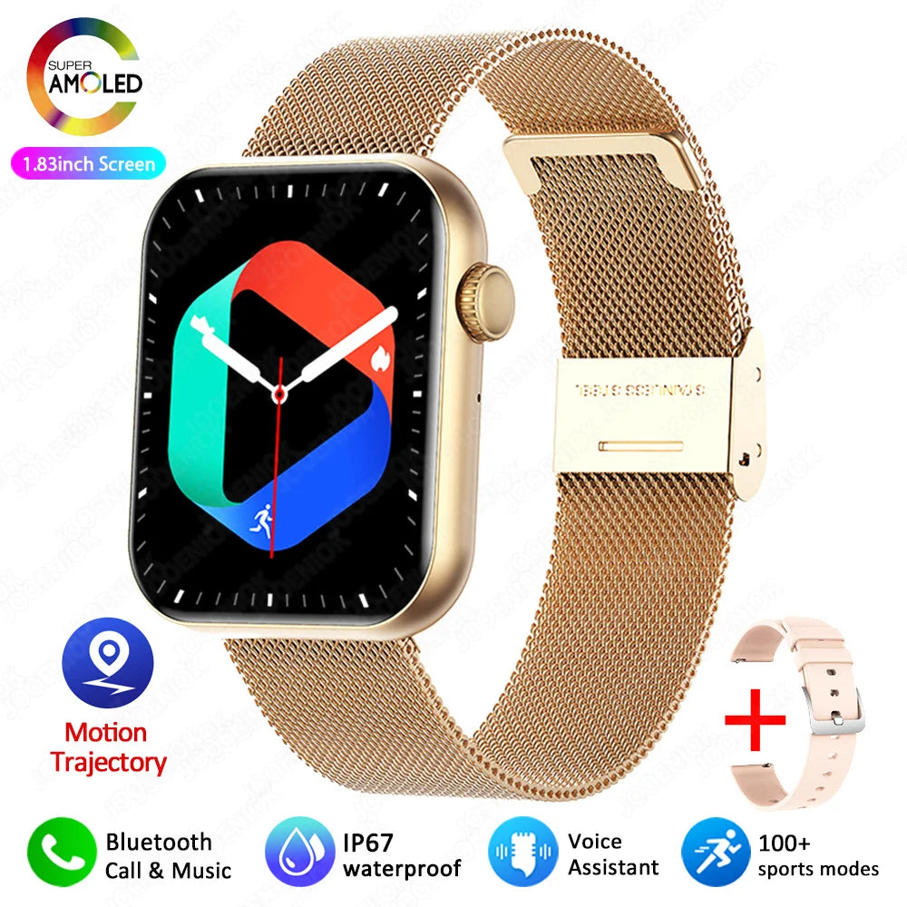 Smart Watch Full Touch Screen Bluetooth Call AI Voice Heart Rate Waterproof Watches Sports Bracelet Smartwatch Women