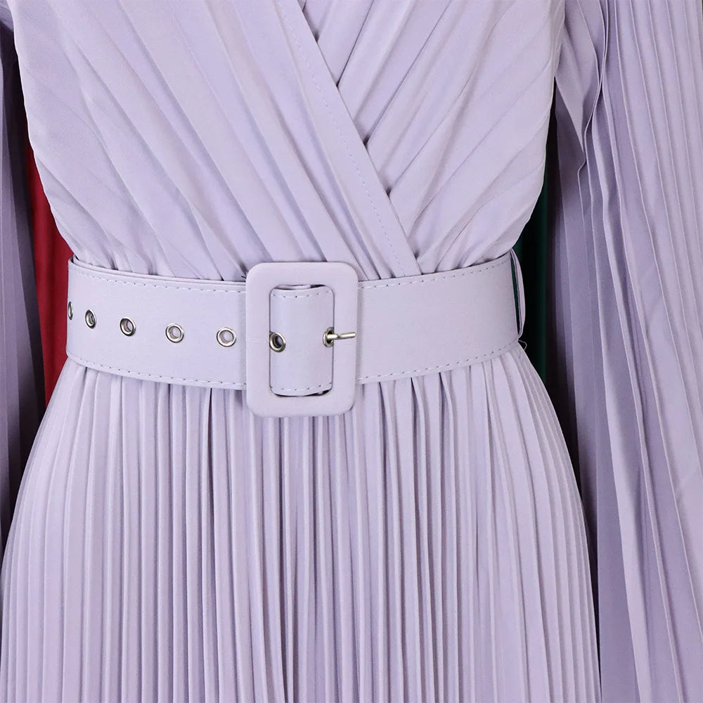 V-neck Flare Sleeve Big Swing Floor Length Maxi Long Dresses  Women Autumn Winter Party Prom Dress