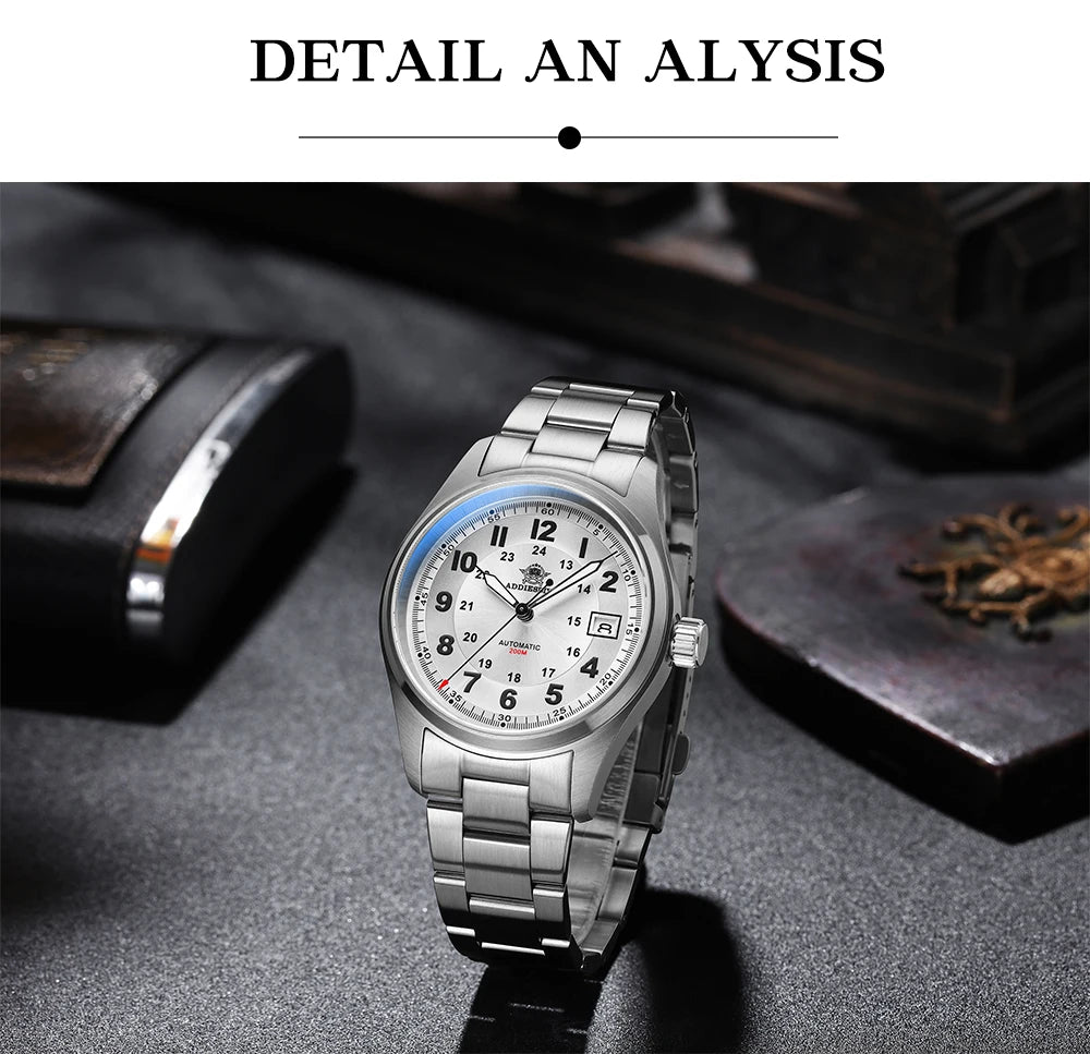 ADDIESDIVE Luxurious Men's Automatic Watch NH35A Mechanical Watch Sapphire Glass 200m Waterproof Analog Luminous Watches AD2048