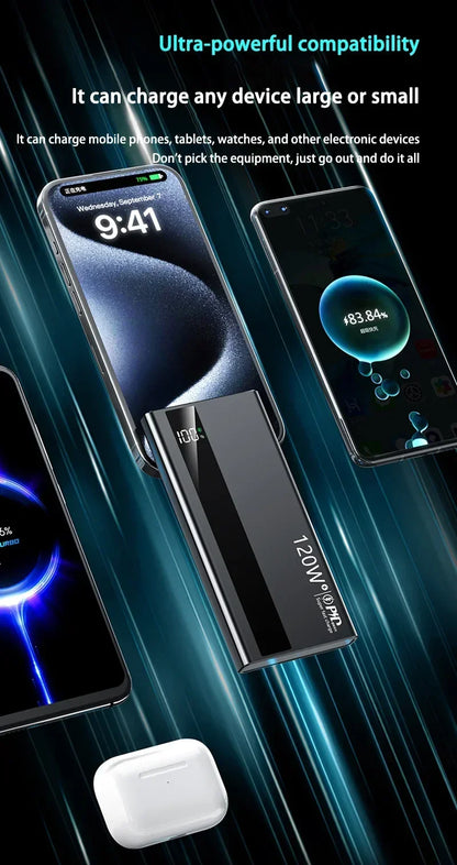 Xiaomi 500000mAh High Capacity 120W Power Bank Super Fast Charging Power Bank Portable Battery Charger For iPhone Samsung Huawei