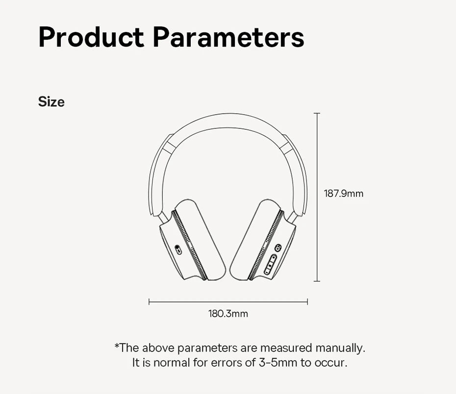 Baseus Bowie 30 Max Bluetooth Headphones 45dB Noise Cancellation Hi-res LDAC Over Ear Headset 3D Spatial Audio Wireless Earphone