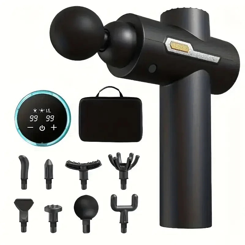 Massage Gun LED Display Fascia Deep Muscle Relax Body Massager Electric Fitness Equipment Noise Reduction
