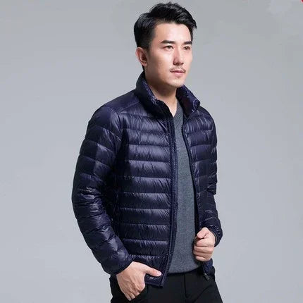 Plus Size Men Puffer Jacket Spring Winter Ultra Lightweight Packable Down Jacket Water Wind-Resistant Breathable Coat